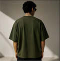 KØMN Minimal Olive Green Oversized T-Shirt for Men – 200 GSM 100% Cotton