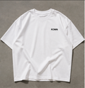 KØMN white oversized crewneck t-shirt men 200 GSM cotton heavyweight minimal essential, front view