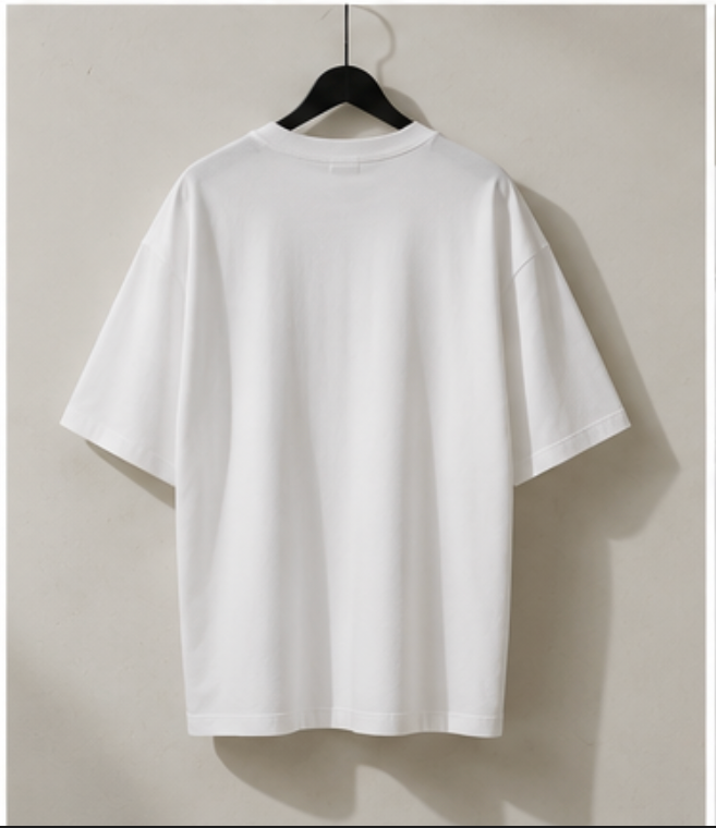 KØMN Minimal White Oversized T-Shirt – 100% Cotton